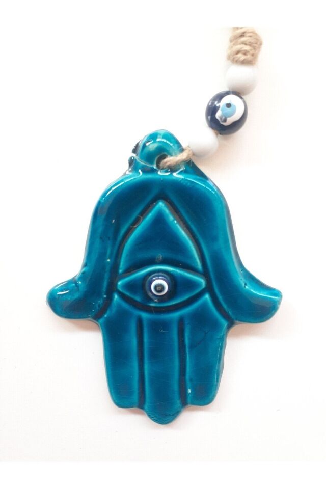 Fatma Ana Eli Figürlü Nazar Boncuklu Jüt Ipli Teras Bahçe Balkon Yazlık Duvar Süsü